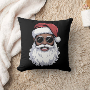 Coussin Père Noël Noir Xmas Santa Afro Afro-Américain
