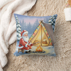 Coussin Père Noël personnalisé campe d'hiver Noël