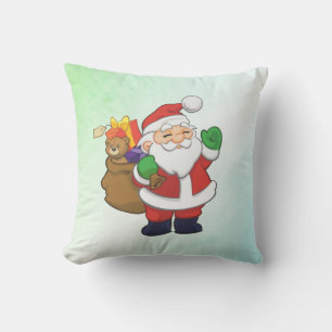Coussin Père Noël Verte Avec Jouets