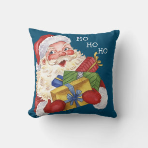 Coussin Père Noël vintage avec cadeaux Ho Ho Ho Lance Orei