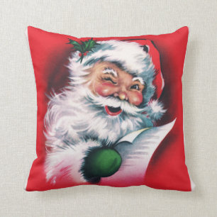 Coussin Père Noël vintage, Joyeux Noël, heureux Père N