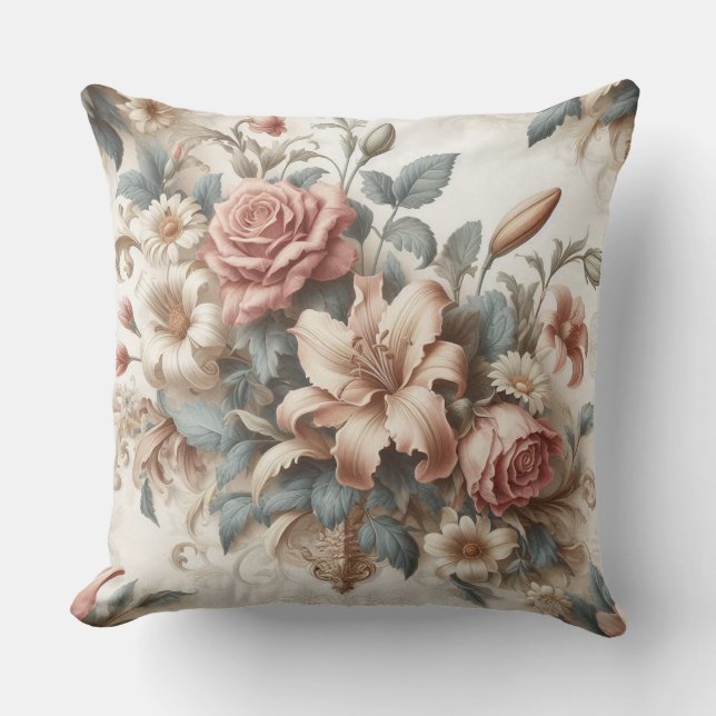 Coussin Perfection florale ancienne légère (Recto)