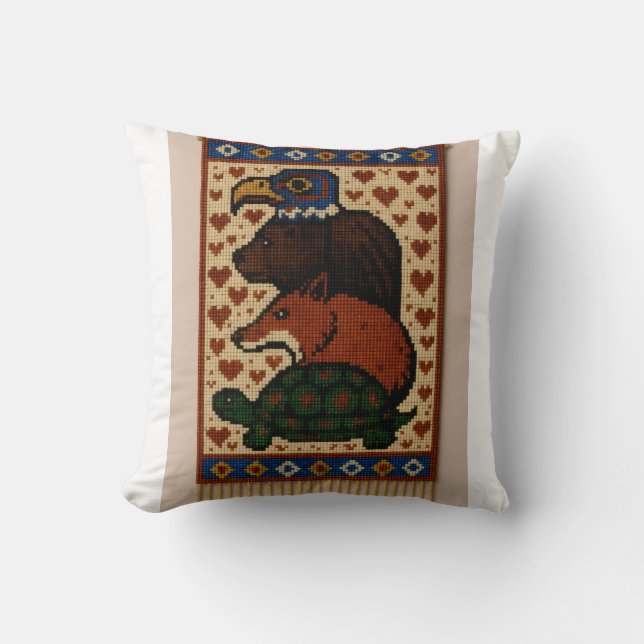 Coussin Perles animales Totem (Recto)