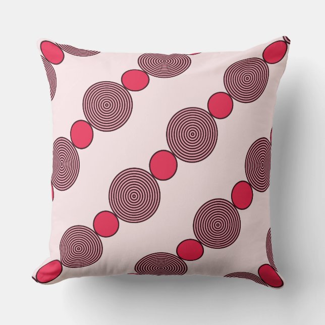 Coussin Perles Motif Dans Les Tons De Rose - Jeter Oreille (Recto)