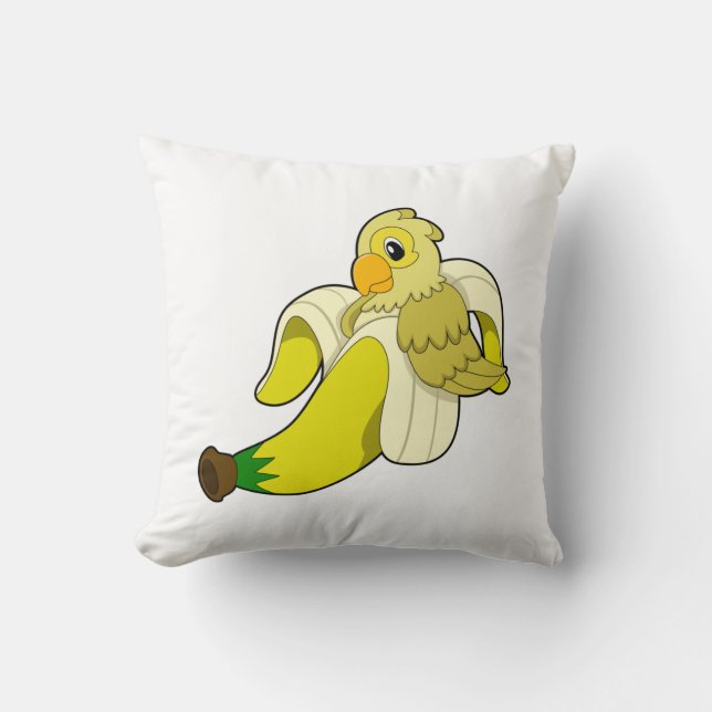 Coussin Perroquet avec banane (Recto)