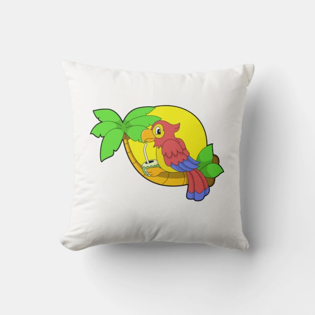 Coussin Perroquet avec noix de coco (Recto)