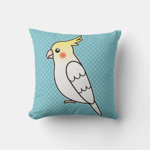 Coussin Perroquet oiseau cartoon lutino cockatiel