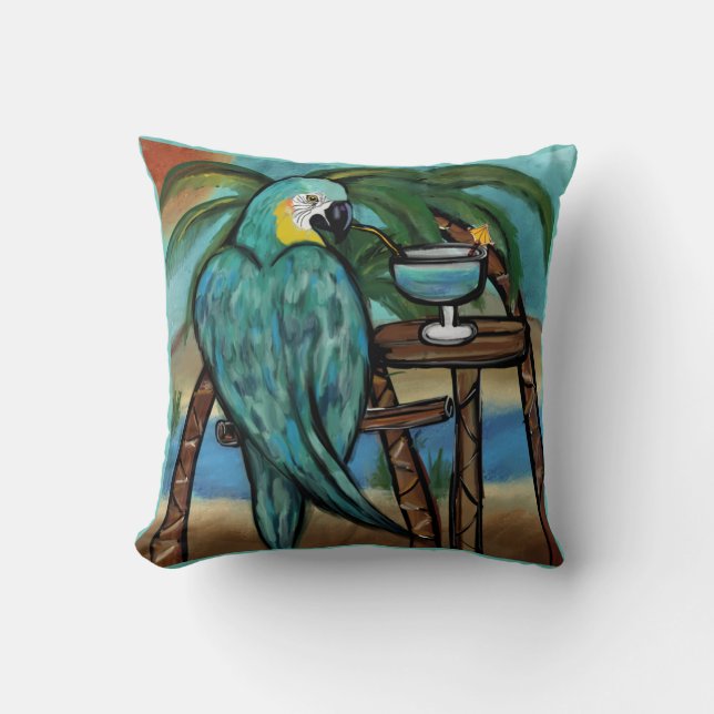 Coussin Perroquets de fête                      (Recto)