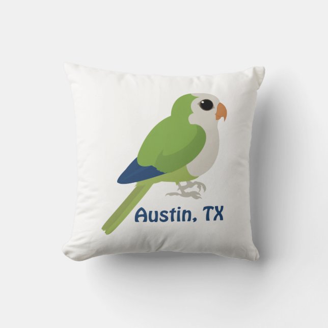 Coussin Perruche Moine -Austin, Texas (Recto)