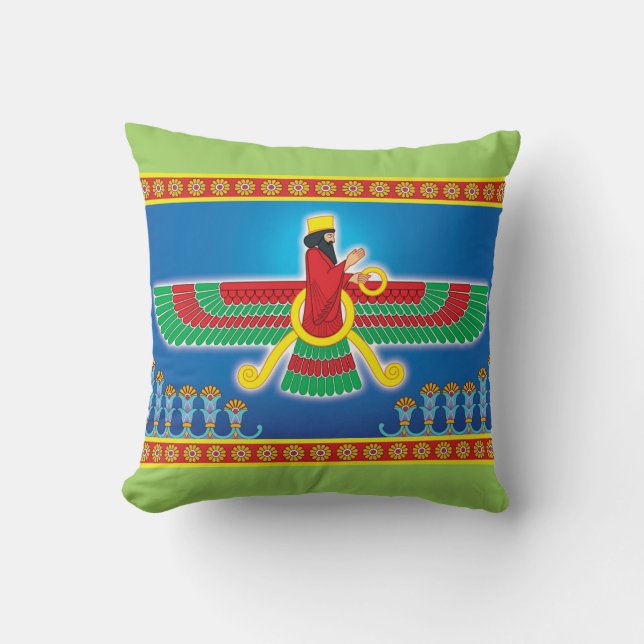 Coussin Persan Faravahar de Zoroastrian (Recto)