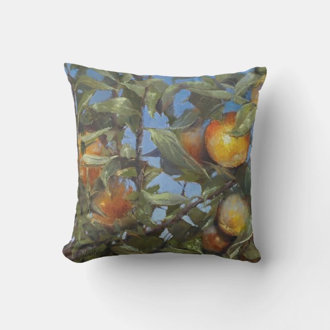 Coussin Persimmon Fruit Tree Belle oeuvre originale (Recto)