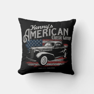 Coussin Personalized American Vintage Classic Car Garage