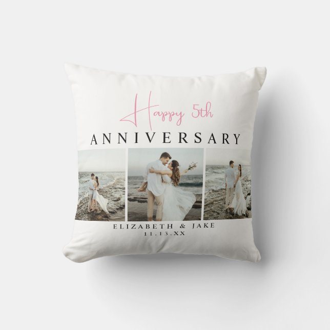 Coussin Personalized Anniversary Photo Pillow for Couples (Recto)