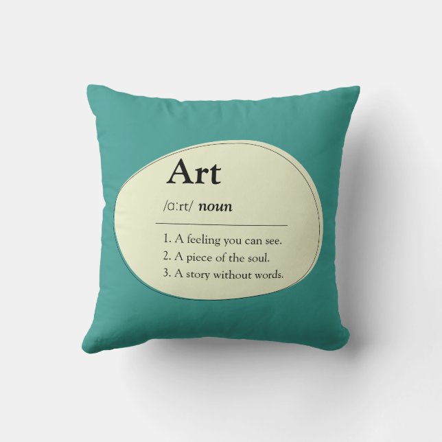 Coussin Personalized Art Dictionary Style Throw Pillow (Verso)