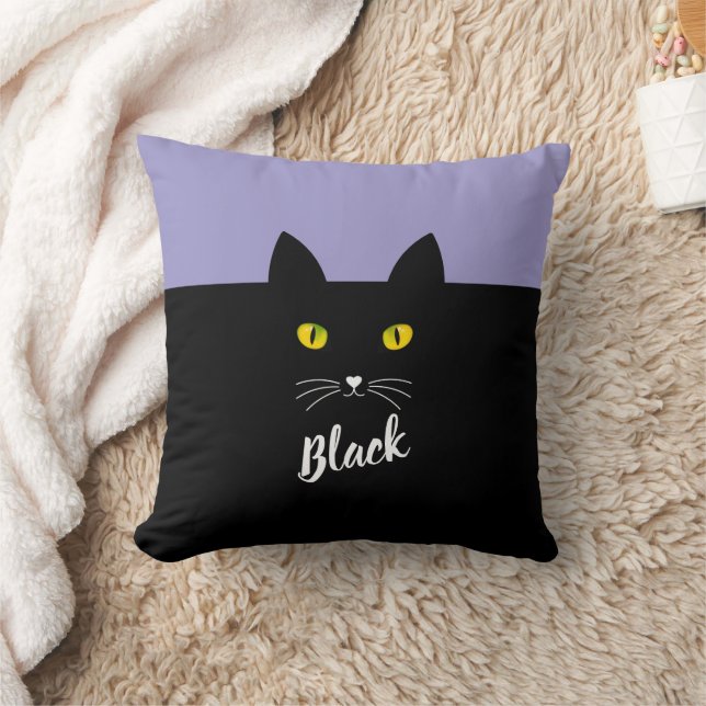 Coussin Personalized Black Cat Pillow, Gift for Cat Lovers (Couverture)