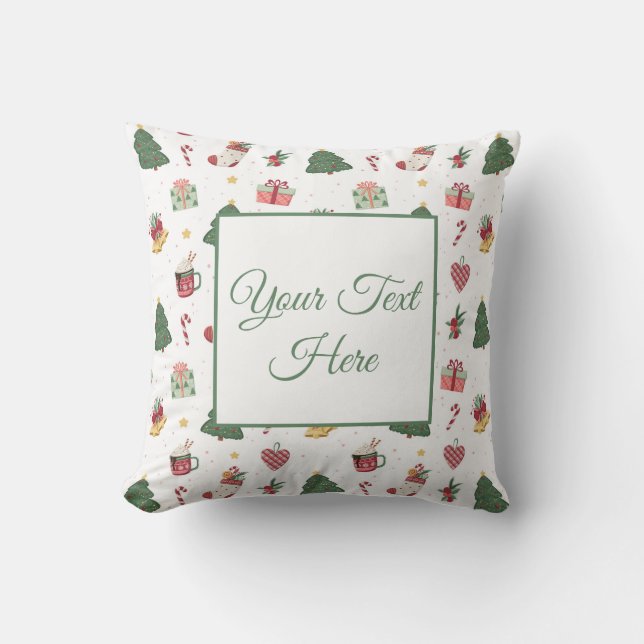 Coussin Personalized Cozy Christmas Cheer Throw Pillow (Recto)
