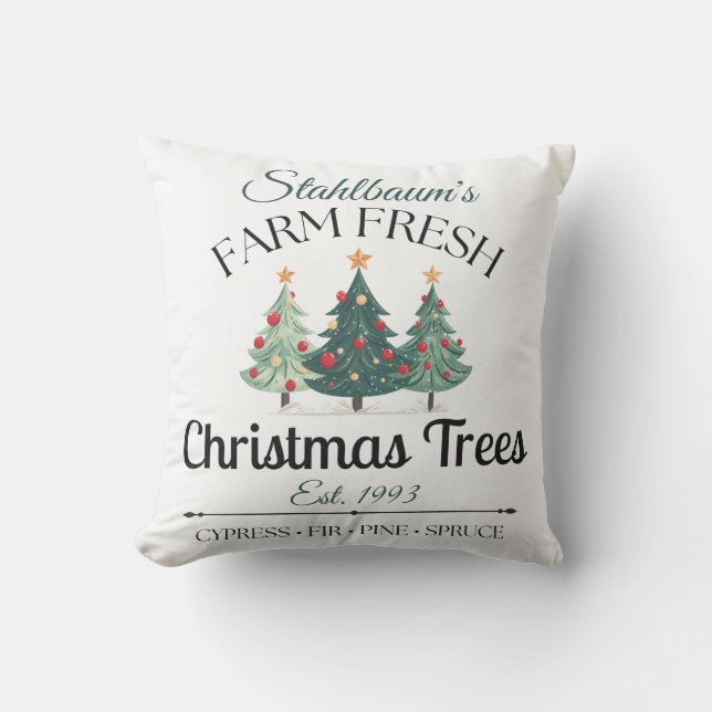 Coussin Personalized Farm Fresh Christmas Trees (Recto)