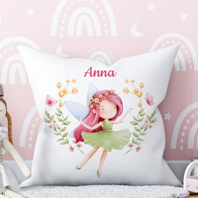 Coussin Personalized Feminine Fairy Girl Throw Pillow (Créateur téléchargé)