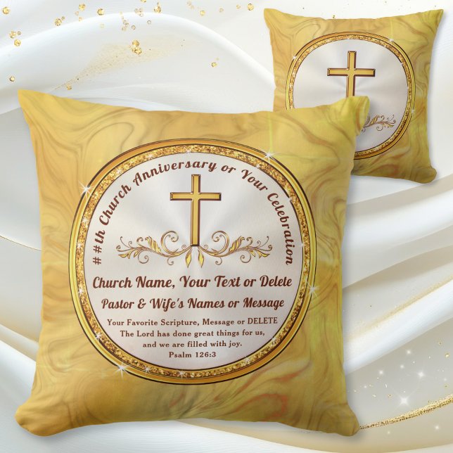 Coussin Personalized, Gift for Pastor and Wife, Christian (Gift for Pastor and Wife Anniversary. Church anniversary ideas. Personalized Christian Pillow. Bible)