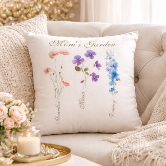 Coussin Personalized Kids Name Garden Mother