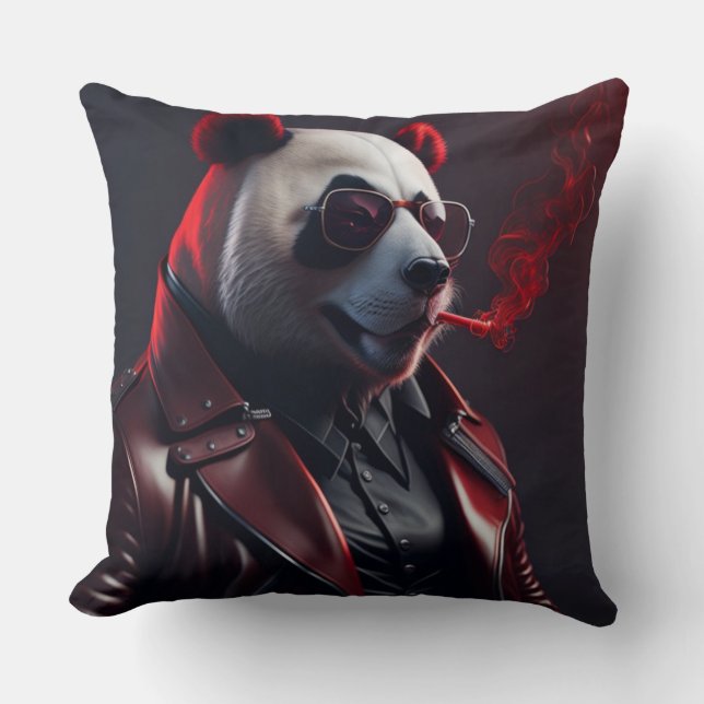 Coussin personalized luxury panda smoking pillow for your  (Recto)
