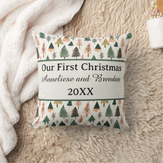 Coussin Personalized Our First Christmas Together Holiday 