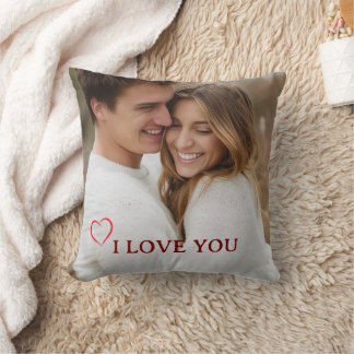 Coussin Personalized Photo Valentine's Day Throw Pillow