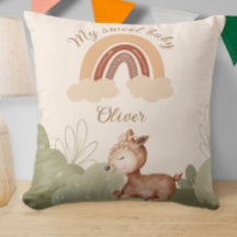 Personalized rainbow pillow with name