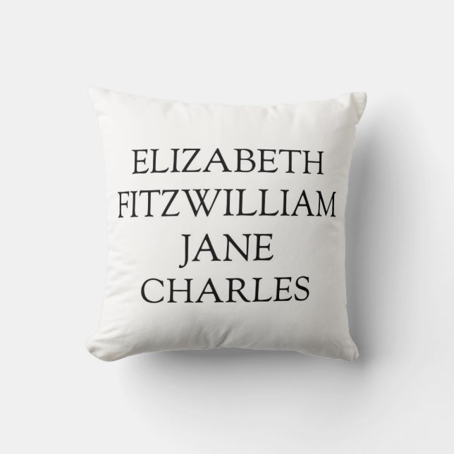 Coussin Personnages principaux de Fierté et Préjugés (Recto)