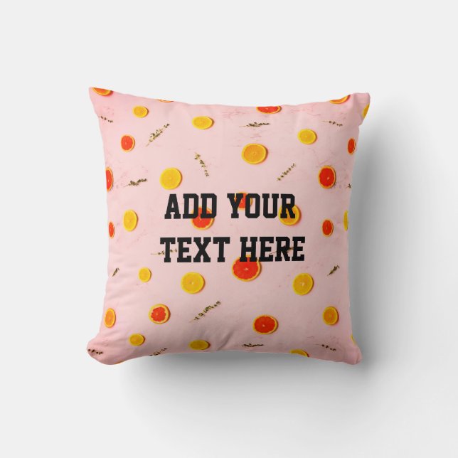 Coussin personnalisable Citrus rose (Recto)