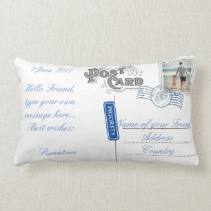 Coussin personnalisable de carte postale avec