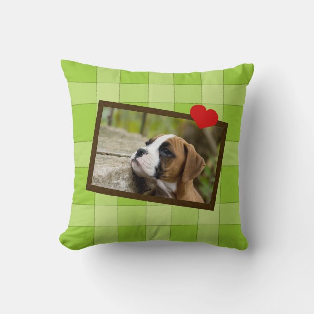 Coussin personnalisable de chiot de boxeur (Recto)