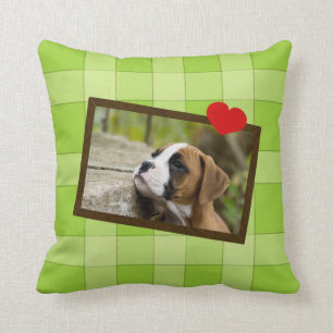 Coussin personnalisable de chiot de boxeur