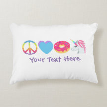 Coussin personnalisable d'Emoji - paix, amour,
