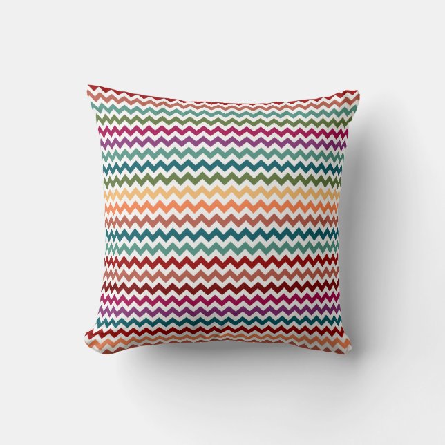 Coussin personnalisable multicolore des chevrons | (Recto)