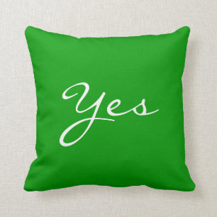 Coussin Personnalisable ! Vert "OUI/NON" d'amusement et