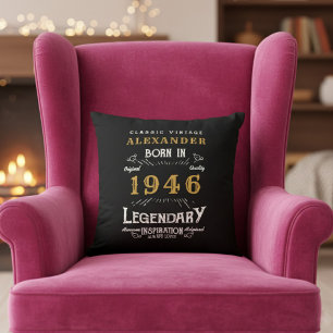 Coussin Personnalisé 80e Anniversaire Né en 1946 Légende N