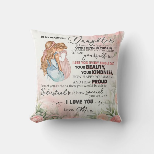 Coussin Personnalisé À Ma Belle Blanche Fille (Recto)