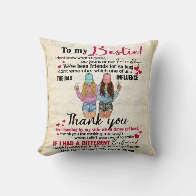 Coussin Personnalisé À Mon Couverture Bestie (Recto)