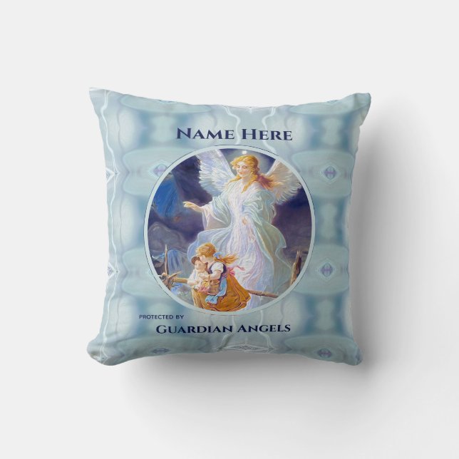 Coussin Personnalisé Ajouter le nom Guardian Angel (Recto)