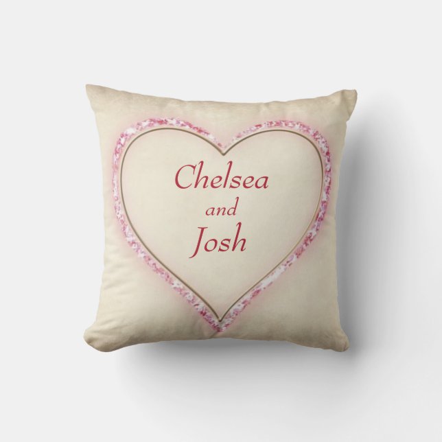 Coussin Personnalisé Amour Coeur Énorme (Recto)