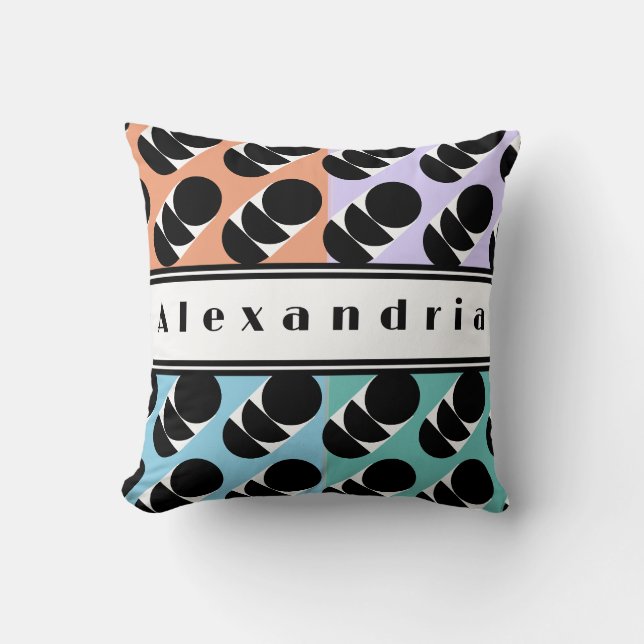 Coussin Personnalisé au milieu du siècle moderne (Recto)