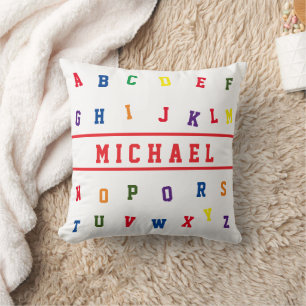 Coussin personnalisé avec alphabet
