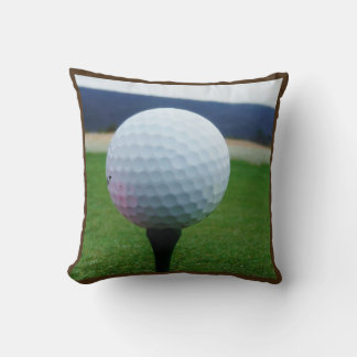 Coussin Personnalisé avec le nom balle de golf blanc