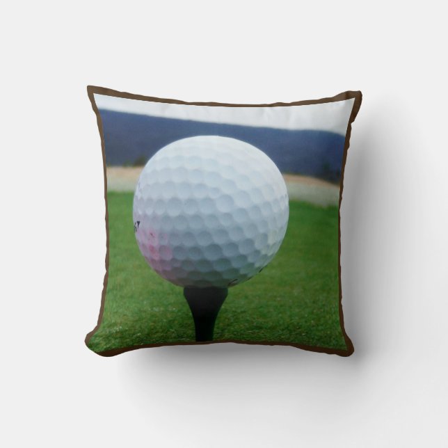 Coussin Personnalisé avec le nom balle de golf blanc (Recto)