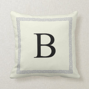 Coussin personnalisé   B initial de monogramme