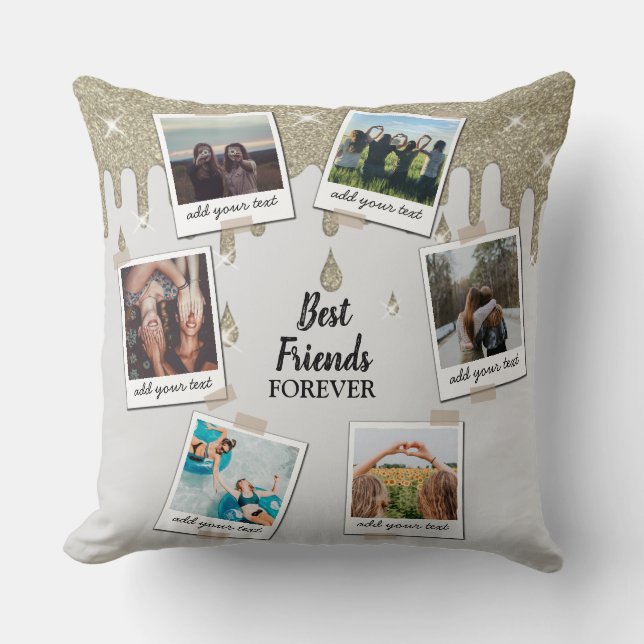 Coussin Personnalisé Best Friends 6 Photo Collage personna (Recto)