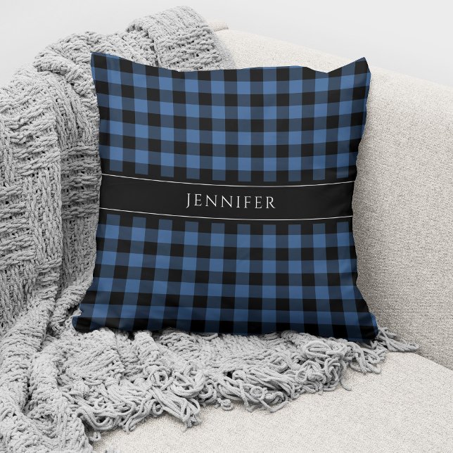Coussin Personnalisé bleu Plaid En vichy Motif (Créateur téléchargé)