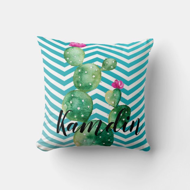 Coussin personnalisé Boho Cactus Cactus Succulent  (Recto)