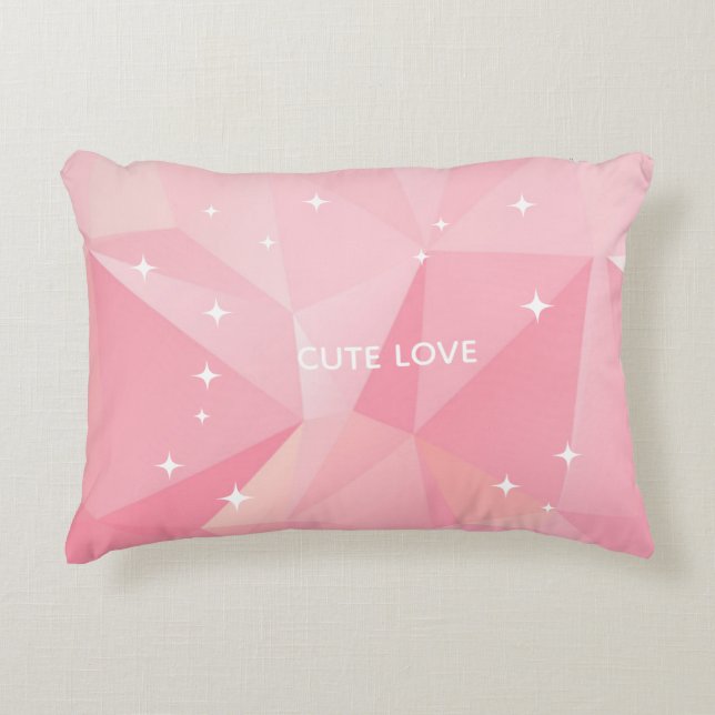 Coussin personnalisé - Conception géométrique rose (Devant)